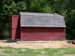 One thing done - the shed is on it's pad, ready for use again.