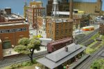 The business and industrical district on a busy work day